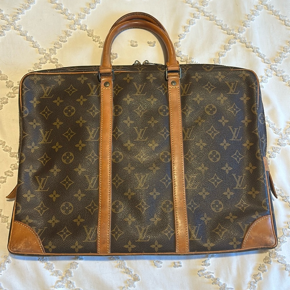 Authentic Louis Vuitton Monogram Briefcase Laptop Travel Bag Tote